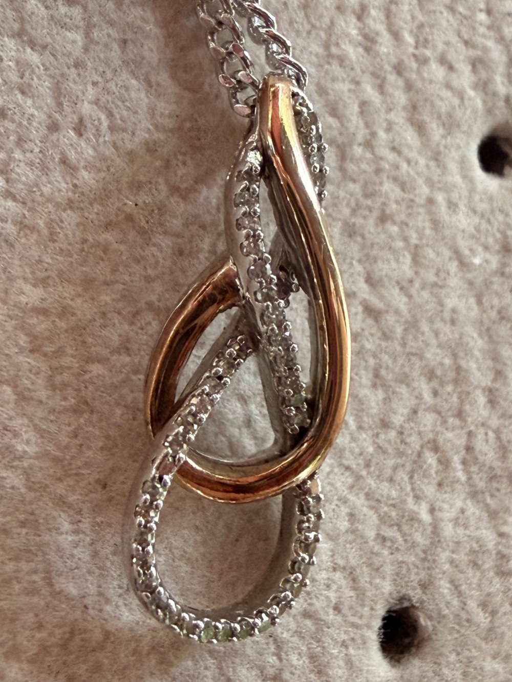 Zales diamond Two-Tone Gold & Silver Infinity Pendant Necklace - Women Jewelry